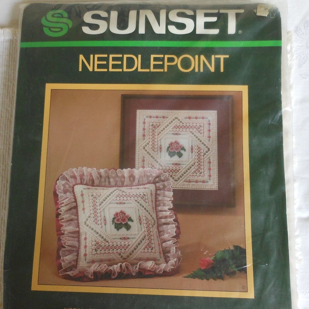 Vintage Needlepoint Kit For Pillow Or Framed